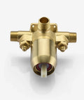 Dope Brushed Gold Shower Faucet Set With Anti Scald Pressure Balance Valve and 8 Inch Rain Shower Head part front view