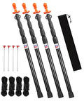 Heavy Duty Telescoping Tarp Poles Set Of Four Four Section Adjustable From 3.1 Ft To 9.2 Ft Aviation Aluminum Tent Poles