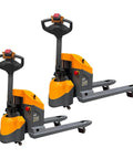 Heavy Duty 3300 Lb Capacity Electric Pallet Jack Truck with 48x27in solid forks for efficient warehouse navigation.