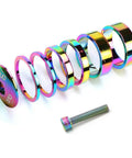 Colorful Headset Spacers And Stem Cap Set For 28.6mm Bike Stem With 2mm, 5mm And 10mm Spacers And Install Screws, Anodized Dope Colorway