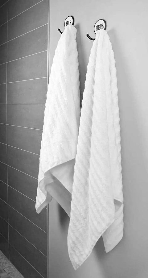 His And Hers Cast Iron Towel Hooks Set Of 2 For Wall Or Door Rustic Farmhouse Decor Dual Hooks For Towels And Robes Easy Mount
