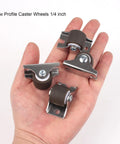 1 Inch Mini Fixed Caster Wheels Set Of 4 With Steel Top Plate Low Profile Silent TPE Rubber Caster Wheels For Furniture