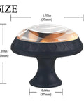 Four Pack Black Crystal Glass Cabinet Knobs 1.37 Inch Round Drawer Pulls dimensions with sleek black base and crystal top
