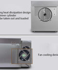 Electric Coffee Roaster Machine With Smart Auto Timing And Hella Sturdy Nonstick Pan For Home Brews Churning Out Four Kilograms Of Top Tier Beans That Absolutely Slaps showing the cooling fan and removable inner cylinder design.