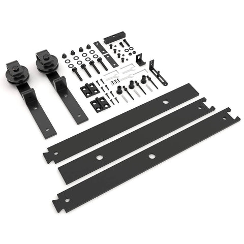 40 Inch Bifold Barn Door Hardware Kit For Two Doors With Heavy Duty Side Mounted Rollers For Smooth Sliding Fits Double 18 Inch Bifold Door Panels