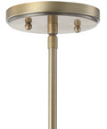 Close-up of brass canopy and rod of Dope White And Brass Modern Globe LED Pendant Light For Kitchen Island Industrial Hanging Ceiling Lamp.