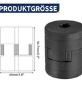 Heavy Duty Flexible L-Jaw Coupling Set 1/2 To 1 Inch Bore 3-Piece With Buna-N NBR Rubber Spider HT250 Steel 1/8 And 1/4 Inch Keyways