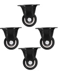 Heavy Duty Caster Wheel Set Four 40mm PVC and steel casters with 60kg capacity, 60x44mm plate, side view