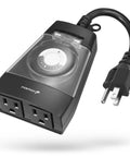Outdoor Dual Timer Outlet Waterproof 24 Hour Mechanical Light Timer For Outdoor Lighting, Garden, Heavy Duty 15A 3-Prong Plug