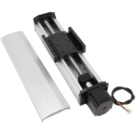 Two Hundred Millimeter Travel Fully Enclosed Dual Linear Stage Actuator With SFU1605 Ballscrew And Square Rails NEMA23 Stepper Motor
