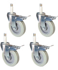 4 Inch Beefy Heavy Duty Swivel Caster Wheels With PU Rollers For Furniture And Carts 210kg Total Capacity 70kg Per Wheel M11x50mm Stem 4 Pack