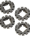 Beefed Up 4 Pack Oscillating Saw Blade Adapters With 1 Inch Shank Converter for Multi Tool Systems in rust resistant steel.