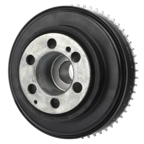 Close-up of Harmonic Balancer Crankshaft Pulley for Land Rover Discovery Sport 2015 to 2019 LR2 2013 to 2015 Range Rover Evoque 2012 to 2019