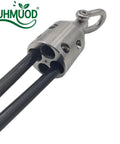 Close-up of Heavy Duty 2 And A Half Inch Cable Wire Pulling Tool Made From Stainless Steel for tough jobs with lifting rings.