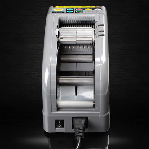 Automatic Tape Dispenser And Heavy Duty Cutting Machine With Bright Led Digital Panel, front view with controls and tape rollers.