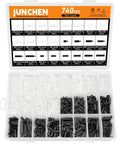 Nylon Hex Spacers And Standoffs Kit All In One, 740 Pieces Black And White M2.5 Assortment for PCBs and UAVs in organizer box