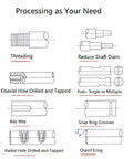 Diagram illustrating various metal processing techniques for 25mm Lead Ballscrew With 1800mm Length And High Lead Nut For BK BF20 CNC Machines.