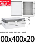 Waterproof Outdoor Electrical Junction Box With Hasp Enclosure Rugged ABS Power Distribution Case For Weatherproof Outdoor Use Sealed Electrical Enclosure To Protect Components 500x400x200mm with transparent lid and soleplate
