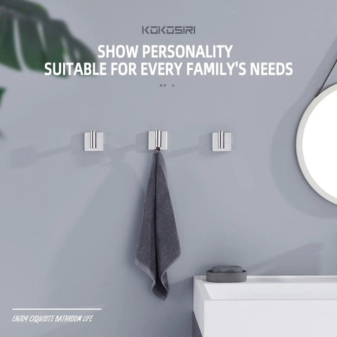 Tough As Nails Chrome Stainless Steel Robe Hooks Set 3 Pack Wall Mounted Towel Coat Hangers bathroom rustproof easy install