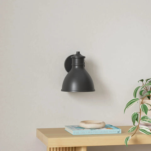 Industrial Barn Style Outdoor Wall Sconces Lanterns Matte Black Porch Lights For Farmhouse Exterior, Wall Mount Fixture