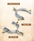Two Pack Cowboy Boot Spurs With Rotatable Gear Plus Belt Straps And Tie Down Straps Stainless Steel Western Spurs