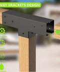 Post And Beam T Bracket Set For 4x4 Lumber Pergola Kit Heavy Duty Outdoor Hardware with secure beam to post connections in use