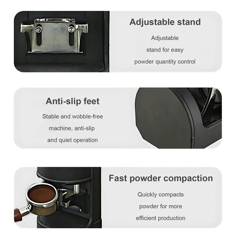Image showing features of Automatic Espresso Tamping Station Featuring Smart Digital Sensors And A Mighty One Thousand Two Hundred Newton Force.