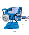 Top Tier Heavy Duty Bench Polisher 1100W Variable Speed Grinder And Belt Sander Station side view with dimensions and motor.