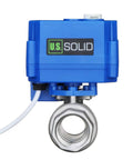 Motorized Three Quarters Inch Ball Valve Full Port NSF Certified 304 Stainless Steel With Manual Function 9-24V AC DC Auto Return