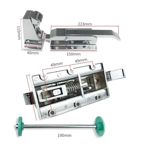 Heavy Duty Door Handle Oven Hinge Kit With Cam Lift Lock Knob Latch Hardware Pull Part Industrial Grade Replacement For Doors Cabinets And Appliances Easy Install Durable Steel with visible dimensions