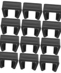 12 Pack Outdoor Furniture Clips For Patio Sofas And Rattan Chairs, shown in black, lightweight, quick-install, tool-free clamps.