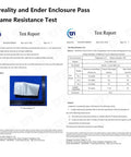 Fireproof And Dustproof 3D Printer Enclosure Tent With Constant Temperature Control for Ender Series flame resistance test report