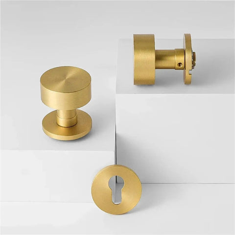 Silent Solid Brass Room Door Lock Handle Knob For Interior Doors Quiet Round Lock Set For Bedrooms And Bathrooms Premium Hardware Built To Last No Fuss Easy Install