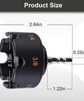 Pro Grade Threaded Rod Nut Runner With Hex Shank Slot Wing Nut Driver Drill Attachment For 1/4 Inch 3/8 And 1/2 Rods, size dimensions shown.