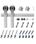 6.6-Foot Brushed Nickel Sliding Barn Door Hardware Kit With 330 Lb Weight Capacity Includes Track, J-Shape Rollers, and Screws