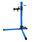 Heavy Duty Mechanical Lift Bicycle Repair Stand For E Bikes Cargo Bikes And MTB Rigs With 120 Lb Capacity in blue steel frame