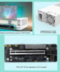 Plug And Play PCIe 4.0 X16 To Oculink SFF 8612 External GPU Dock showing built-in small power supply and PCIE slot.