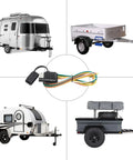 Image showcasing Straight Up Heavy Duty 25 Inch Four Way Flat Trailer Plug With Protective Dust Cover Male 4 Pin WiringHarness Cable.
