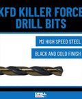 Killer Force 25 Piece Metric Drill Bit Set In Round Case Jobber Length Heavy Duty High Speed Steel Bits For Metal Wood Plastic