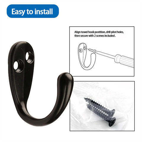 Stainless Steel Wall Hooks A Badass 10 Piece Set For Hanging Coats Robes And Heavy Duty Screw Mount Holder installation instructions and screws
