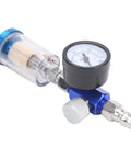 Mini Air Filter Water Separator with Pressure Gauge and Manual Drain One Quarter Inch Line Regulator for Spray Pneumatic Gun