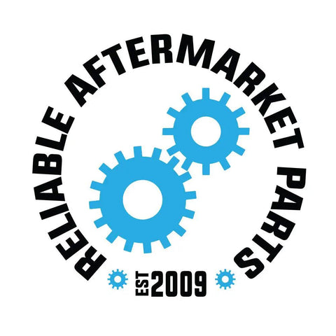 Logo for Reliable Aftermarket Parts with blue gears and 'Est 2009'