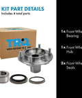 All-In-One Front Wheel Bearing And Hub Kit For Toyota 4Runner 4WD 1996-2002 Sequoia 4WD 2001-2007 Tacoma 1995-2004 Tundra 2000-2006