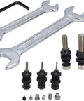 Pneumatic Rivet Nut Setting Kit For M3 To M12 Nuts, Air Powered Riveter Gun components, wrenches and adapters displayed
