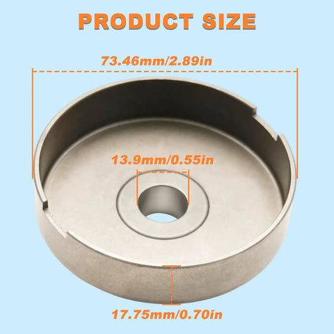 Clutch drum dimensions for 3/8 Inch Chainsaw Spur Sprocket Kit With Clutch Drum And Needle Bearing, 7 Tooth Drive Sprocket For Echo CS 590 600P 620P 620PW And Shindaiwa 591 600SX, 59.8cc 2 Stroke Saw Parts.