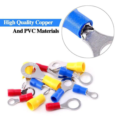 Solid 360 Piece Ring Cable Squeeze Terminal Cold Press Joint Box With Quick Crimp Tool Set For All Types Electrical Wire Connectors And Heavy Duty Splices copper PVC ring terminals