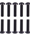 Front view of Titanium Water Bottle Cage Bolts Torx M5x20mm Set Of 10 Black Gr5 Bike Screws for secure lightweight mounts.
