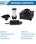 Benchtop Solder Fume Extractor With Heavy Duty Air Suction And Triple Filter System, HEPA Plus Activated Carbon box components