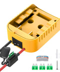 Dewalt 20V Battery Adapter For Power Wheels DIY Conversion Kit with switch, fuse, and wire terminals, 12AWG wire, screws included