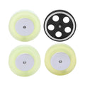 KVXJH 6mm Hole Diameter Encoder Meter Accessory Encoder Meter Wheel Part Length Counter Wheel for Counting Measuring Tools(V15) showing four wheels, two clear and two black with silver centers.